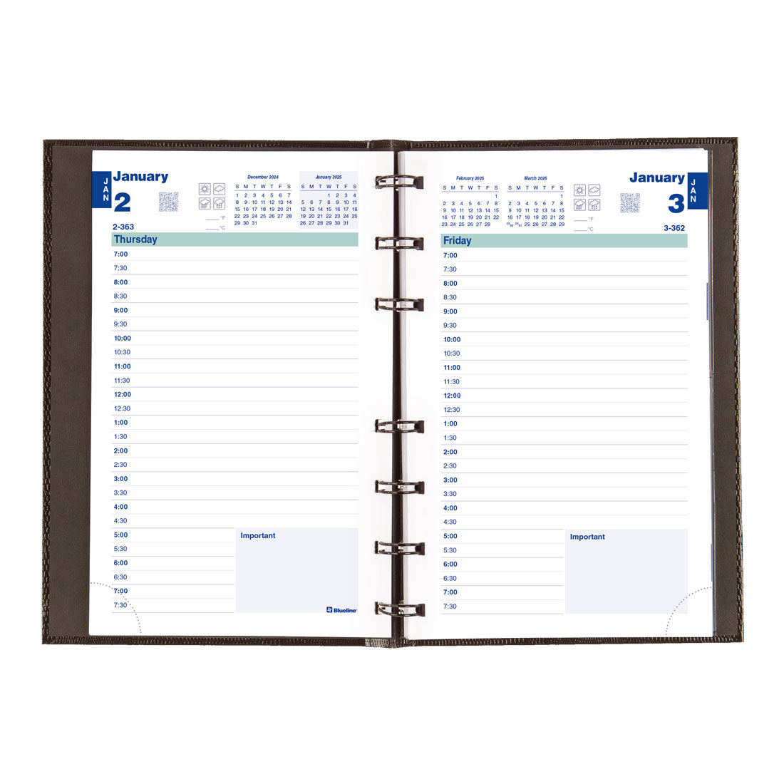 CoilPro™ Plan & Link™ Daily Planner 2025, English, Black (C1504C.81-25)