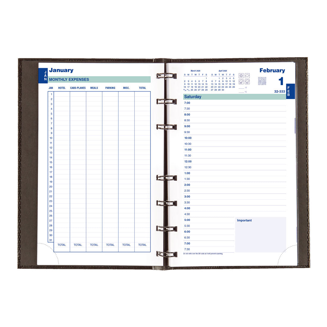 CoilPro™ Plan & Link™ Daily Planner 2025, English, Black (C1504C.81-25)