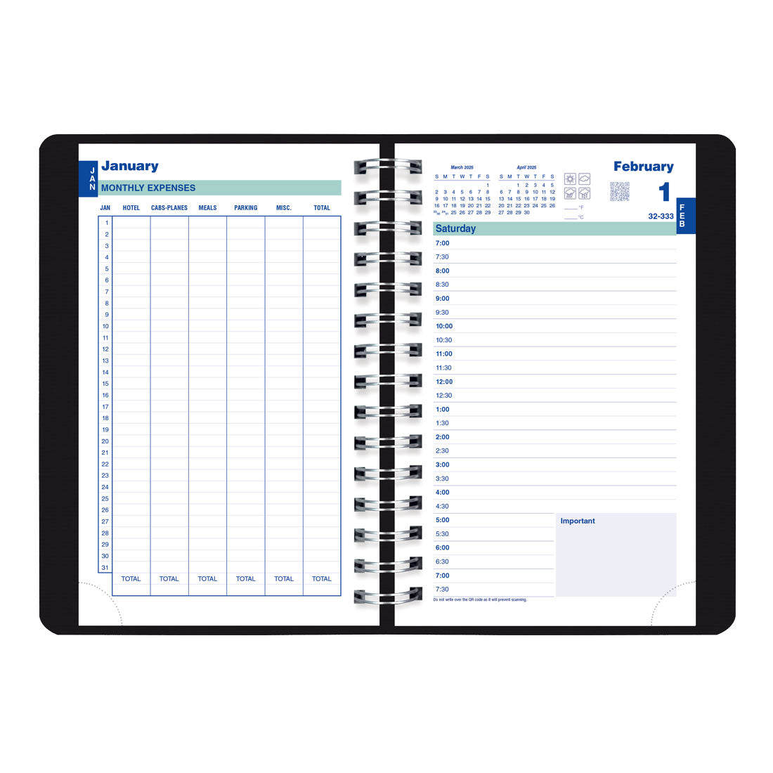 Essential Plan & Link™ Daily Planner 2025, English (C1504W.81-25)