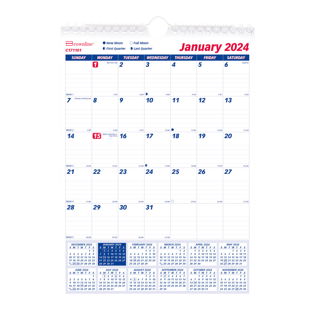 Monthly Wall Calendar 2024
