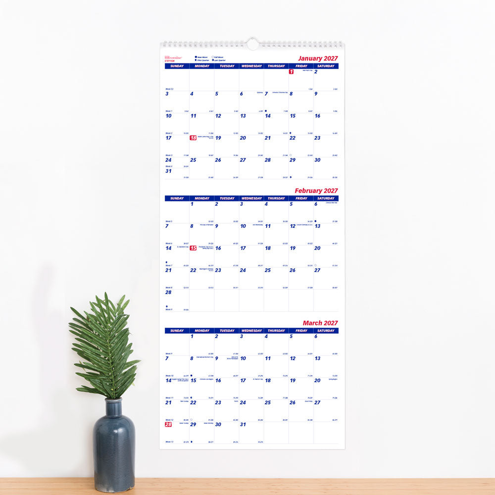 Monthly Wall Calendar, 2027 C171128-27 Brownline