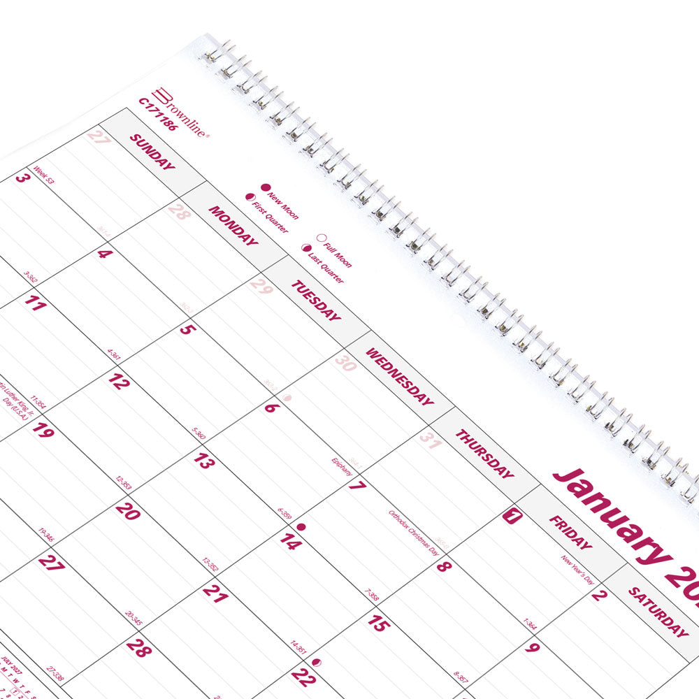 Monthly Wall Calendar, 2027 C171186-27 Brownline