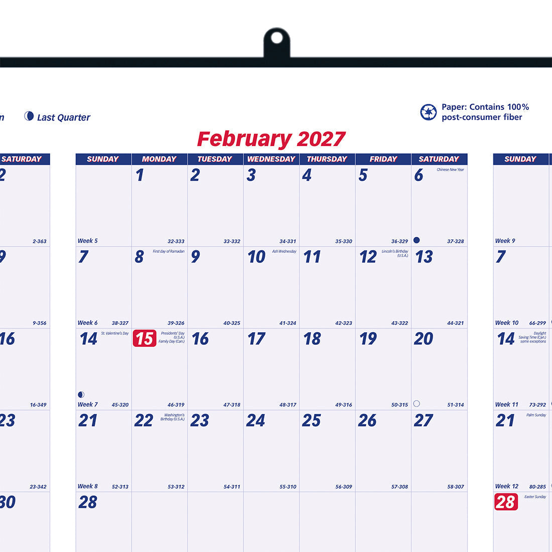 Yearly Wall Planner, 2027 C172212-27 Brownline