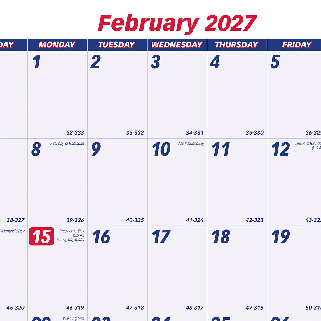 Yearly Wall Planner, 2027 C172212-27 Brownline