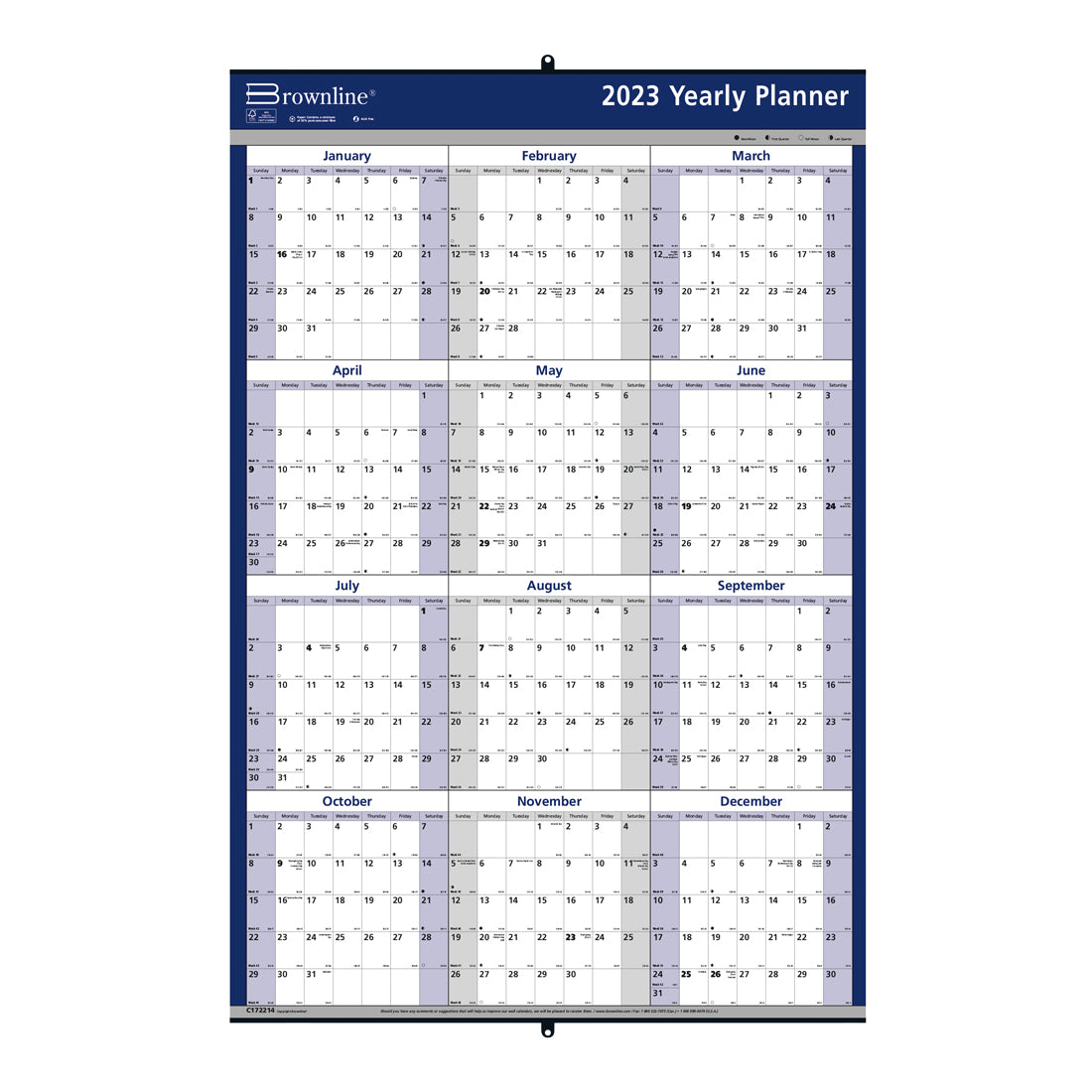 Yearly Wall Calendar 2024 Rediform
