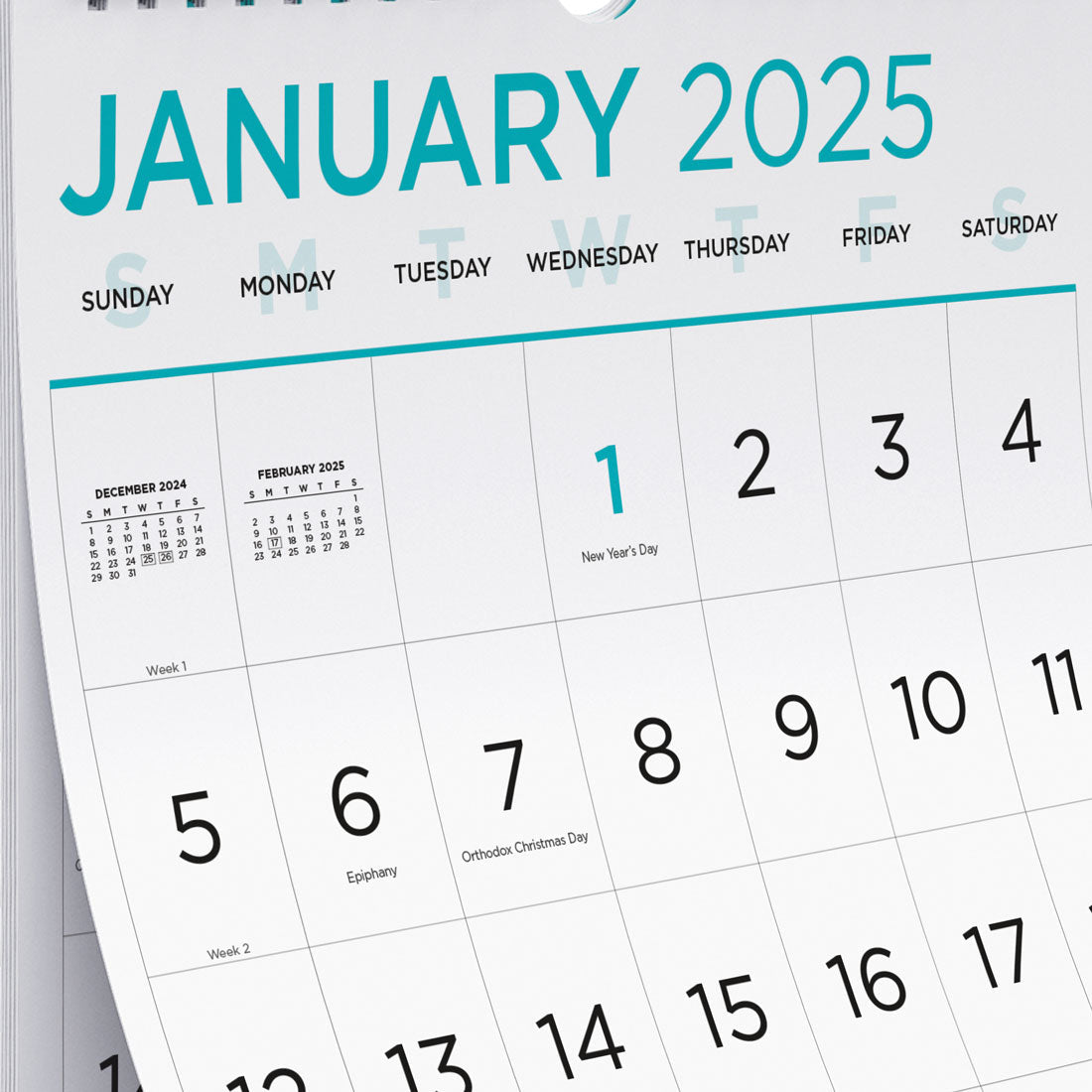 Large Print Wall Calendar 2025, English (C173106-25) | Rediform large-print-wall-calendar-2025-english-c173106-25-rediform