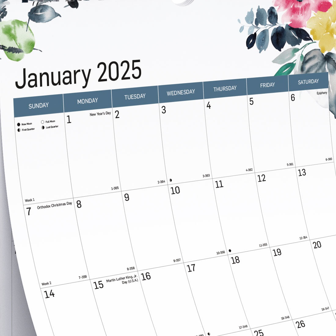 Watercolor Monthly Wall Calendar 2025, C173126