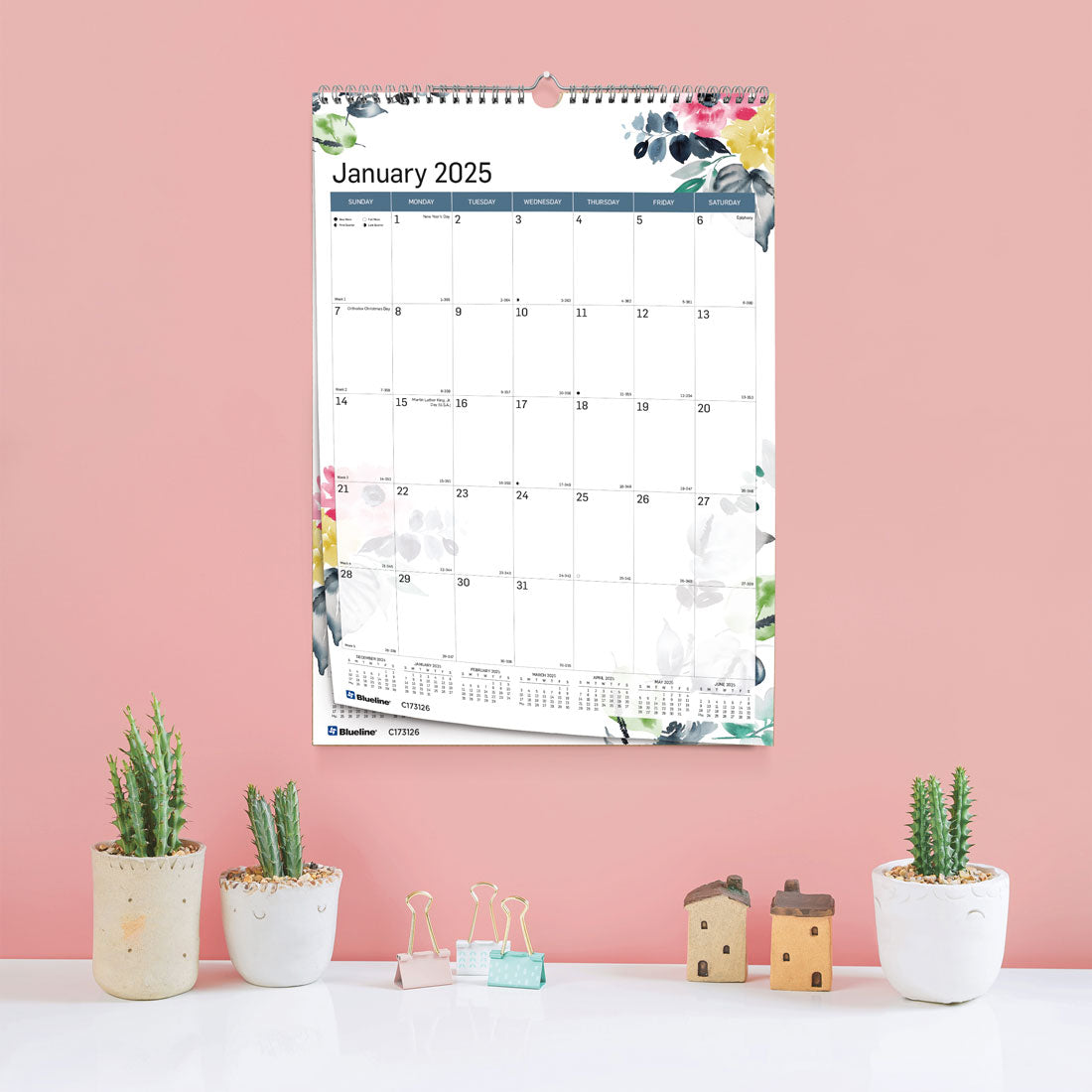 Watercolor Monthly Wall Calendar 2025, C173126