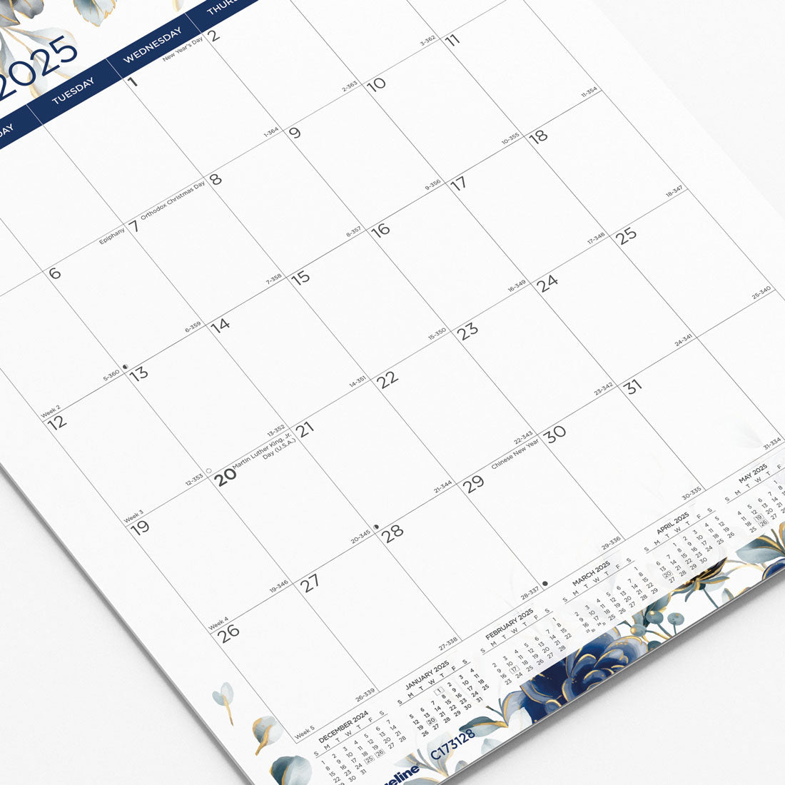 Abstract Floral Monthly Wall Calendar 2025, C173128