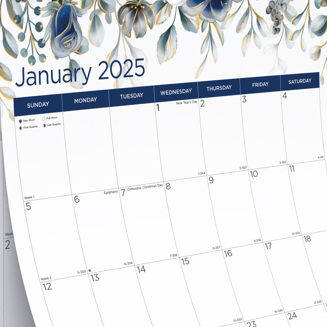 Abstract Floral Monthly Wall Calendar 2025, C173128