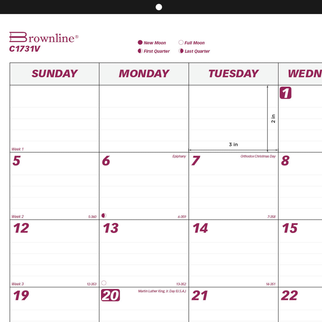 Monthly Desk Pad or Wall Calendar 2025 (C1731V-25)