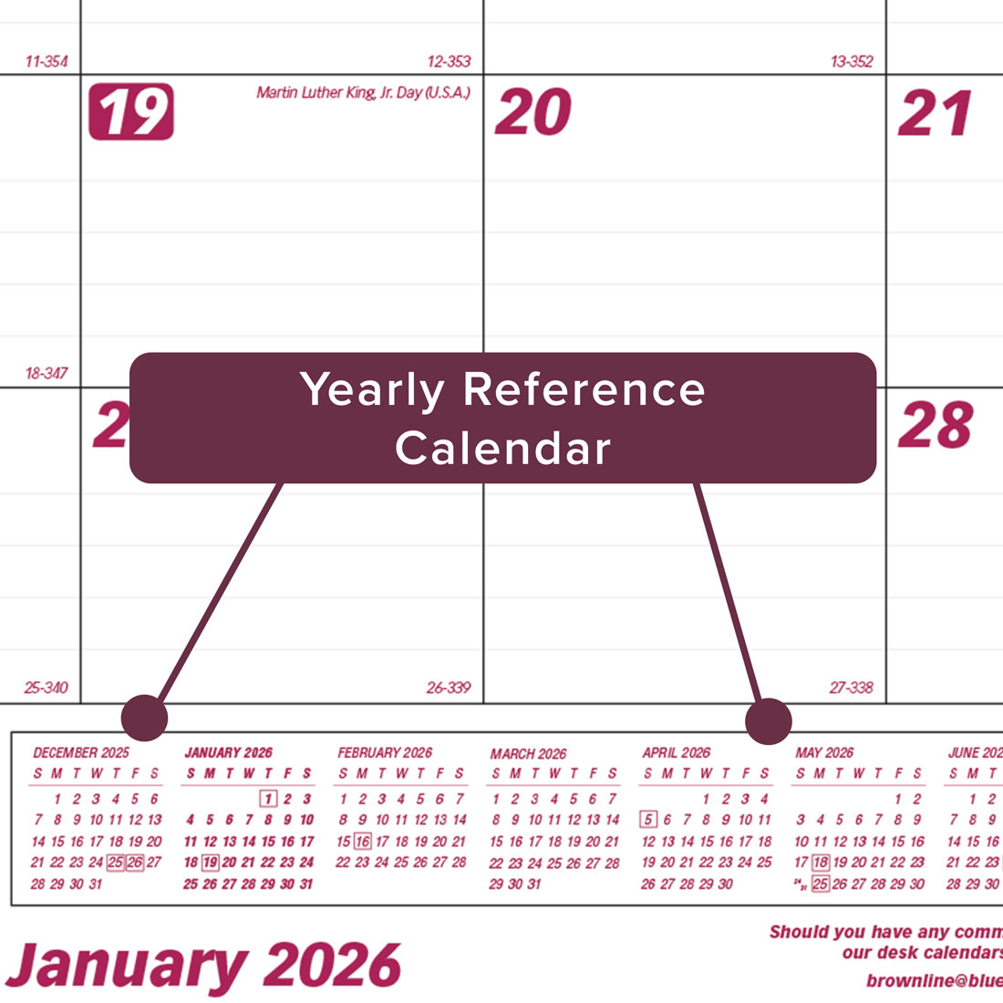 Brownline Monthly Desk Pad Calendar, 2026 C1731-26