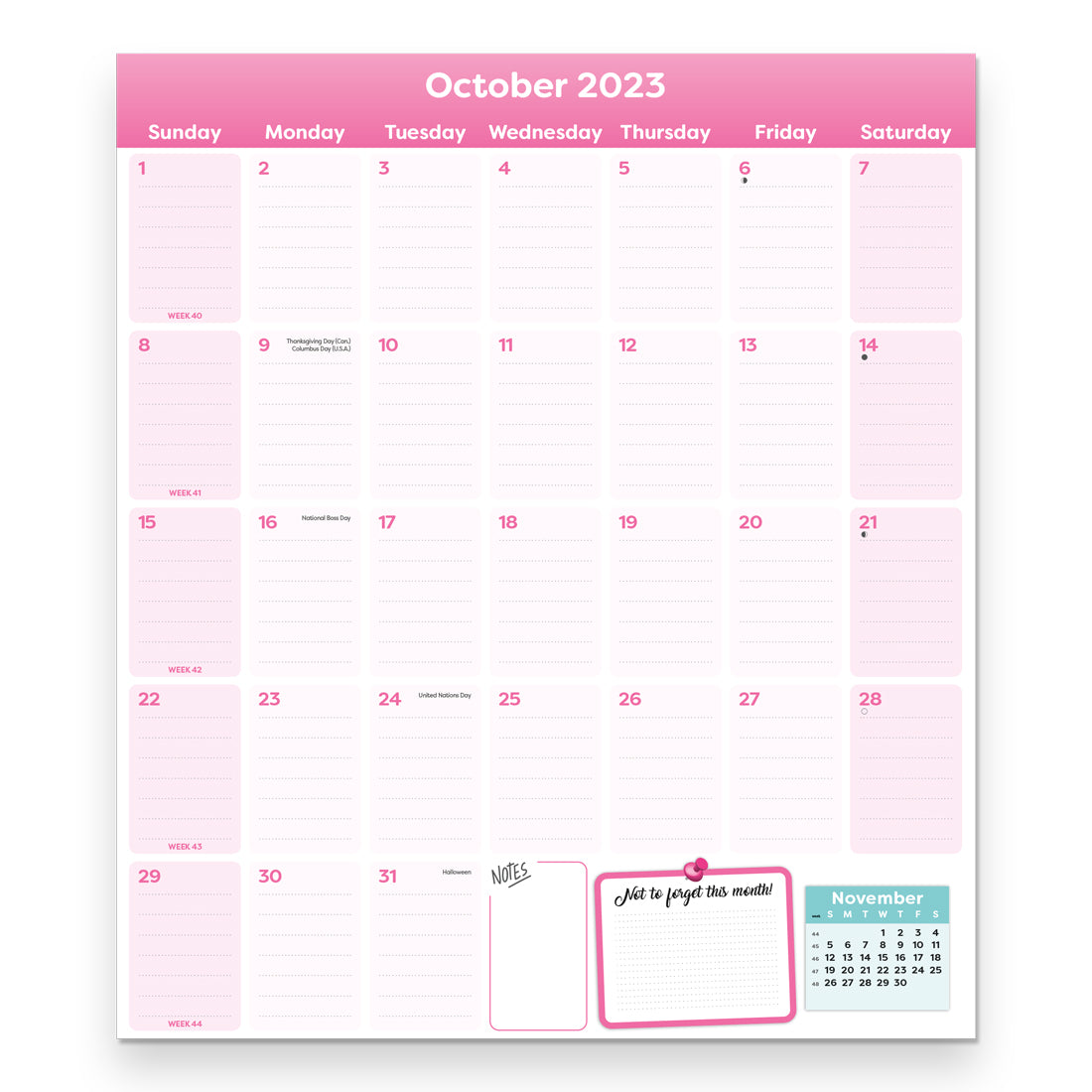 Monthly Magnet Calendar 2024