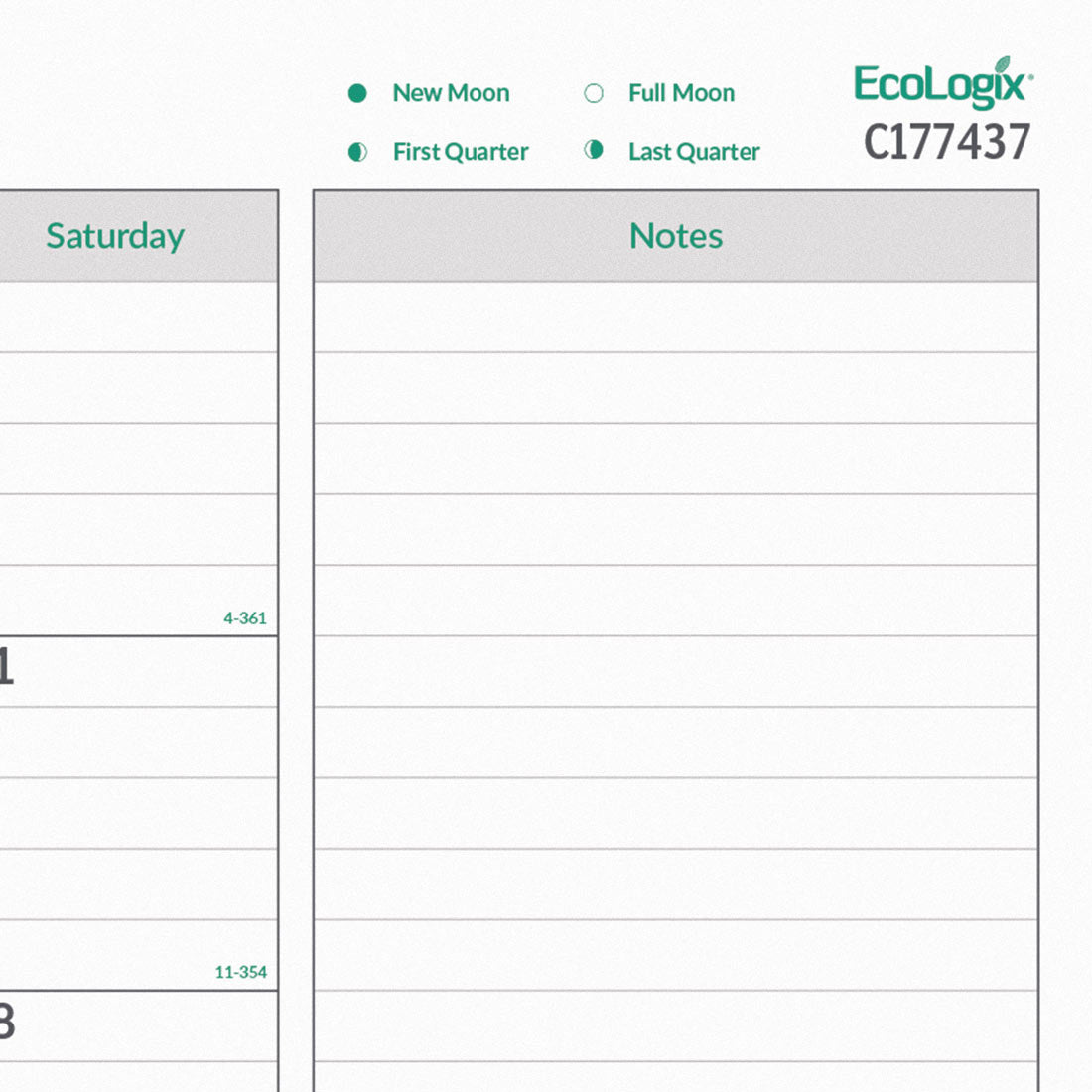 EcoLogix Monthly Desk Pad 2025, C177437