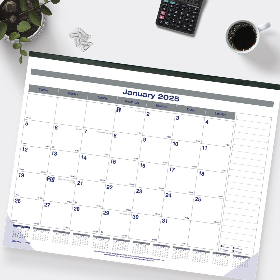 Net Zero Carbon™ Monthly Desk Pad 2025, English, C177847