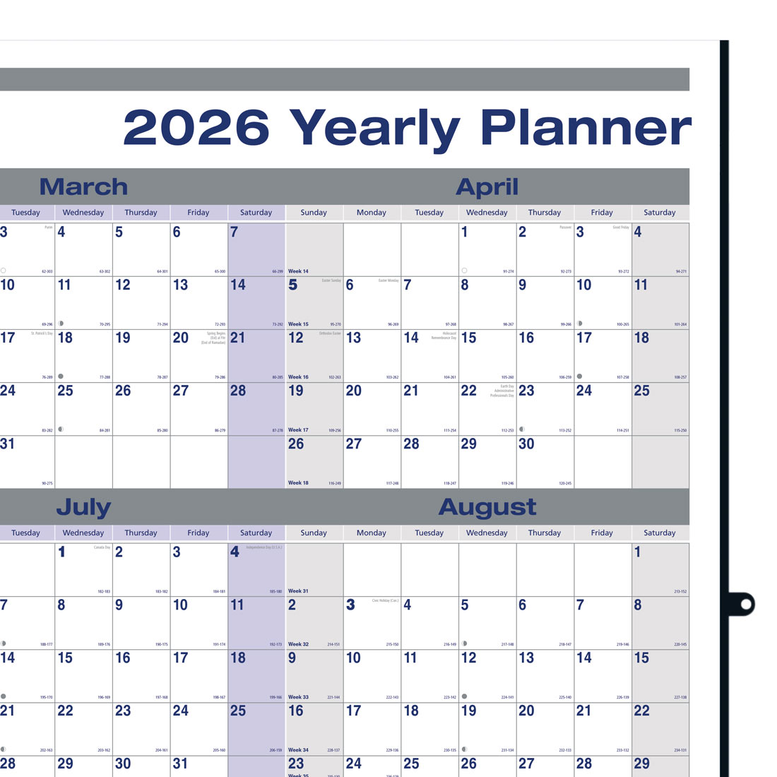 Blueline Net Zero Carbon™ Erasable - Reversible Yearly Wall Planner, 2026 C177868-26