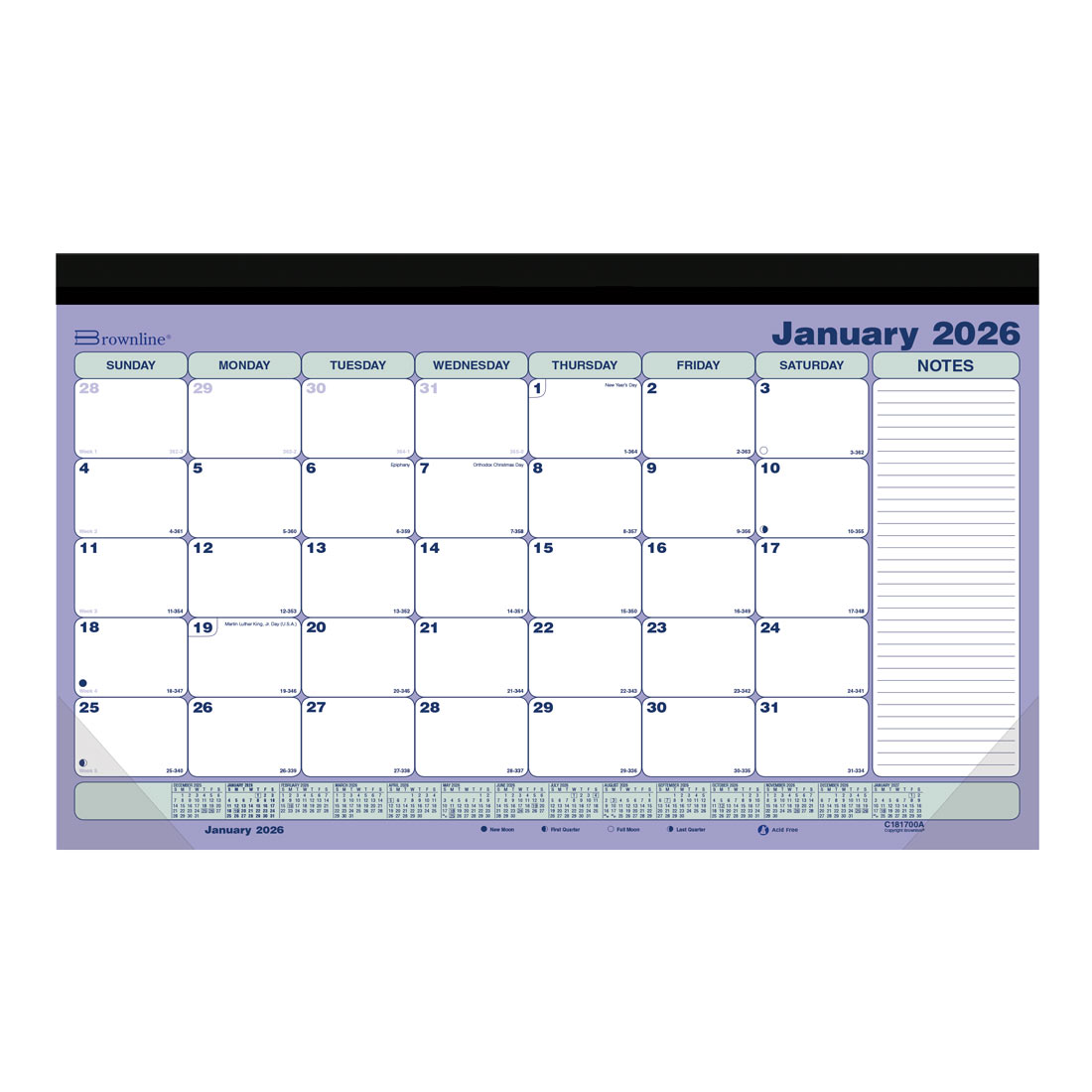 Brownline Monthly Magnet Desk Pad, 2026 C181700A-26