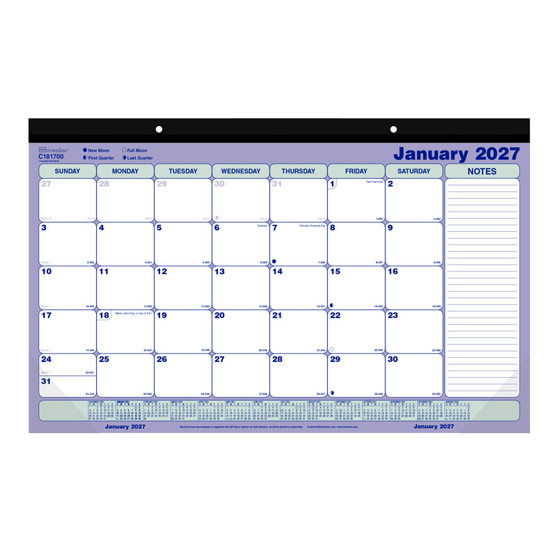 Monthly Desk Pad Calendar, 2027 C181700-27 Brownline