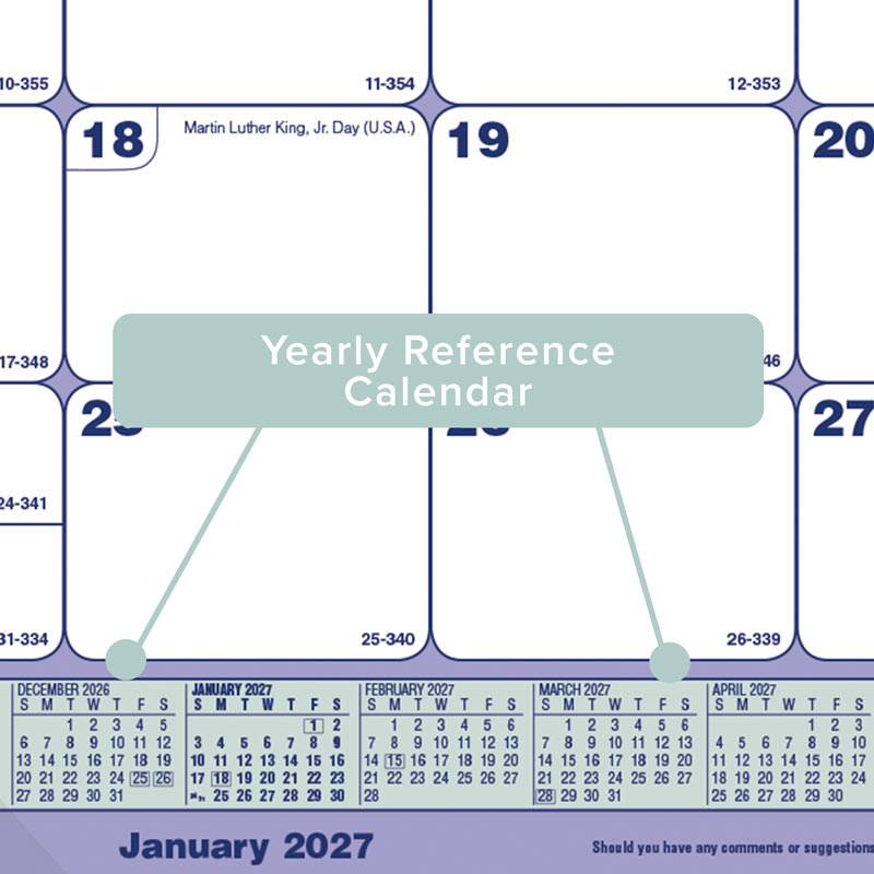 Monthly Desk Pad Calendar, 2027 C181700-27 Brownline