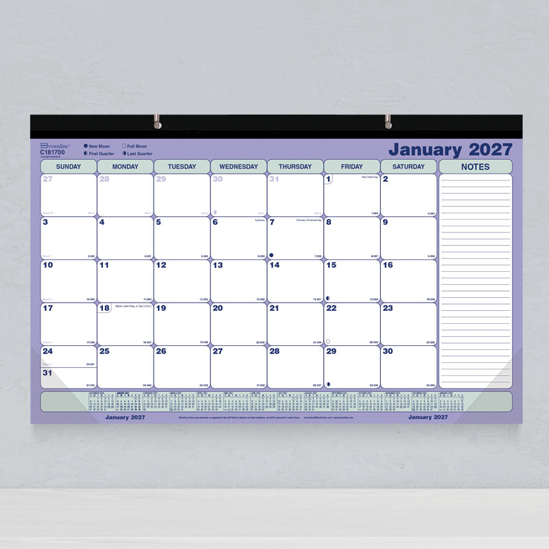 Monthly Desk Pad Calendar, 2027 C181700-27 Brownline