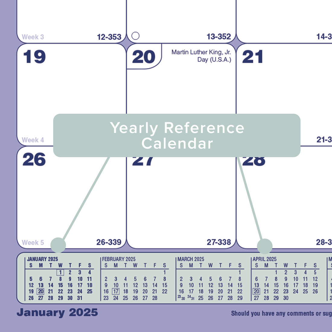 Desk Pad or Wall Calendar 2025, English, C181721