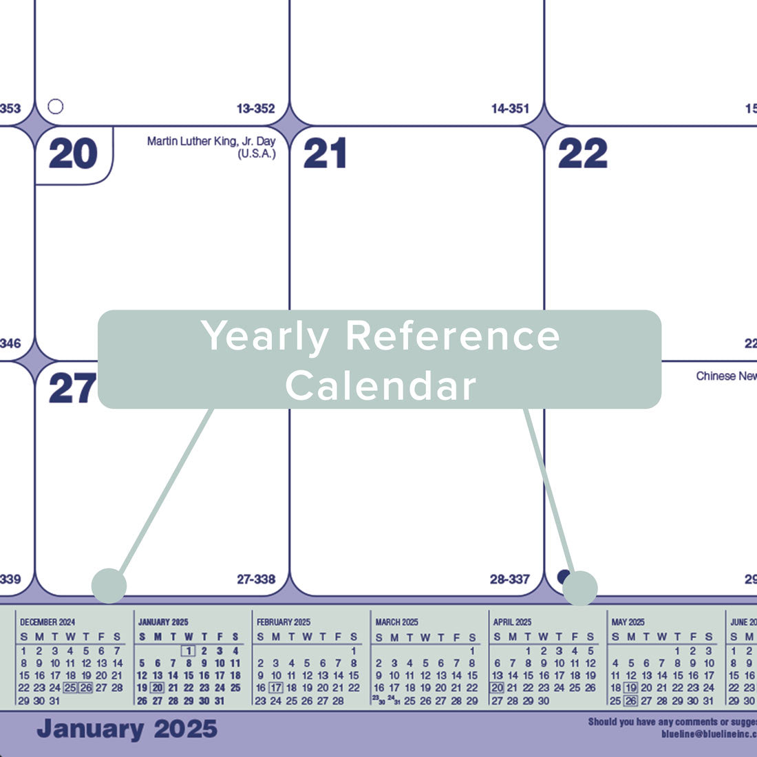 Desk Pad or Wall Calendar 2025, English, C181731