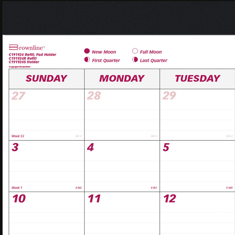 Monthly Desk Pad Calendar, 2027 C191924-27 Brownline