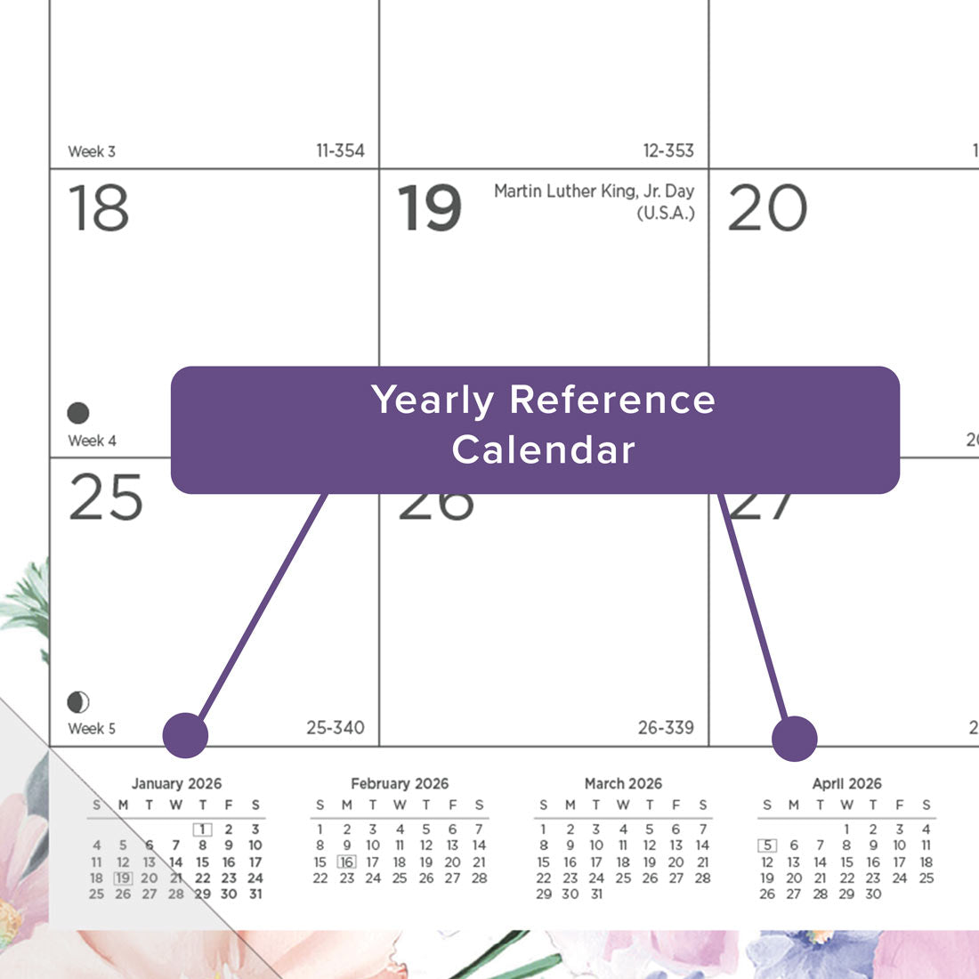 Blueline Colorful Monthly Desk Pad Calendar, Passion, 2026 C194113-26
