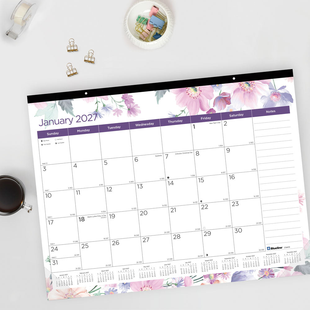 Monthly Desk Pad Calendar, Passion, 2027 (C194113-27)