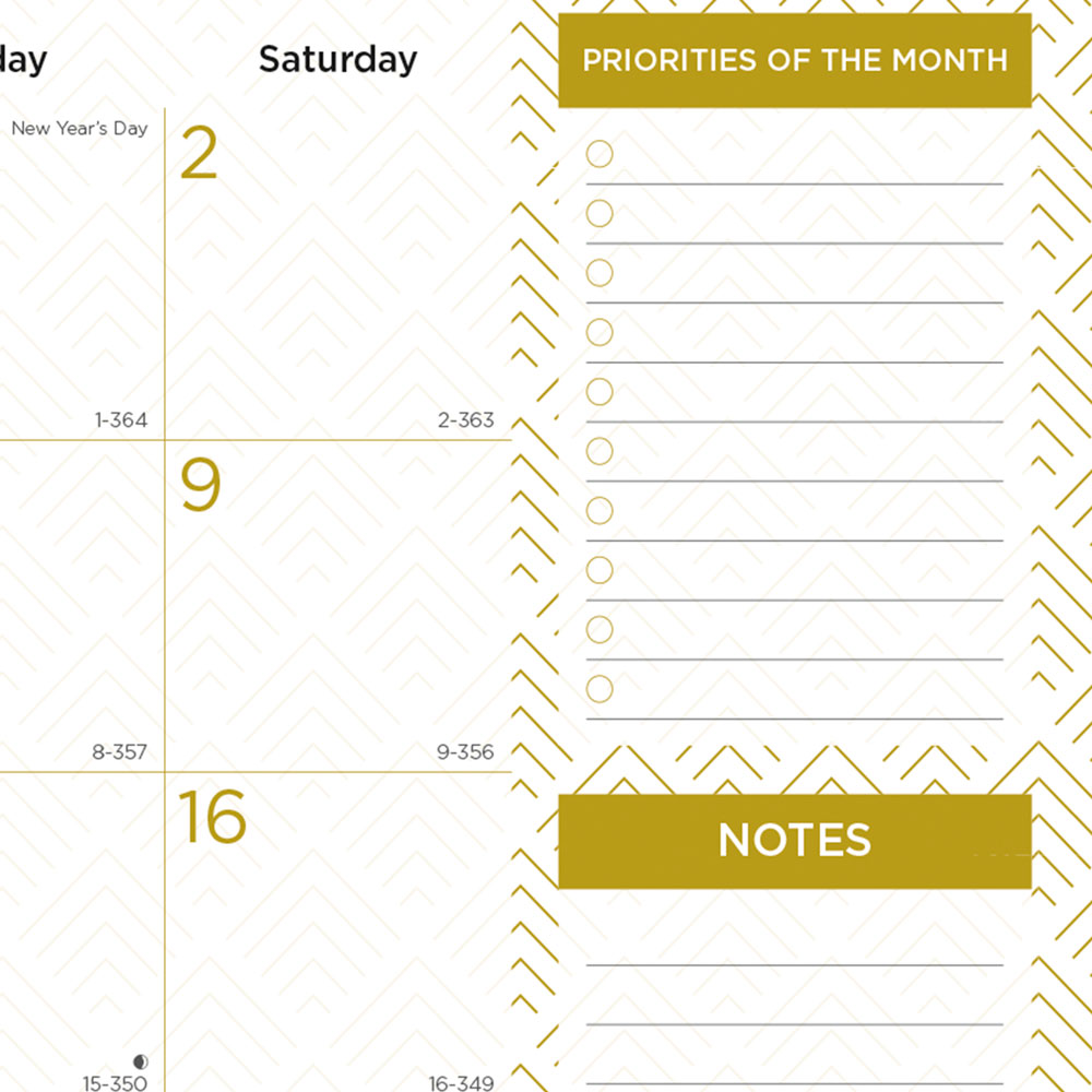 Monthly Desk Pad Calendar, Classic Gold, 2027 C199003-27 Blueline