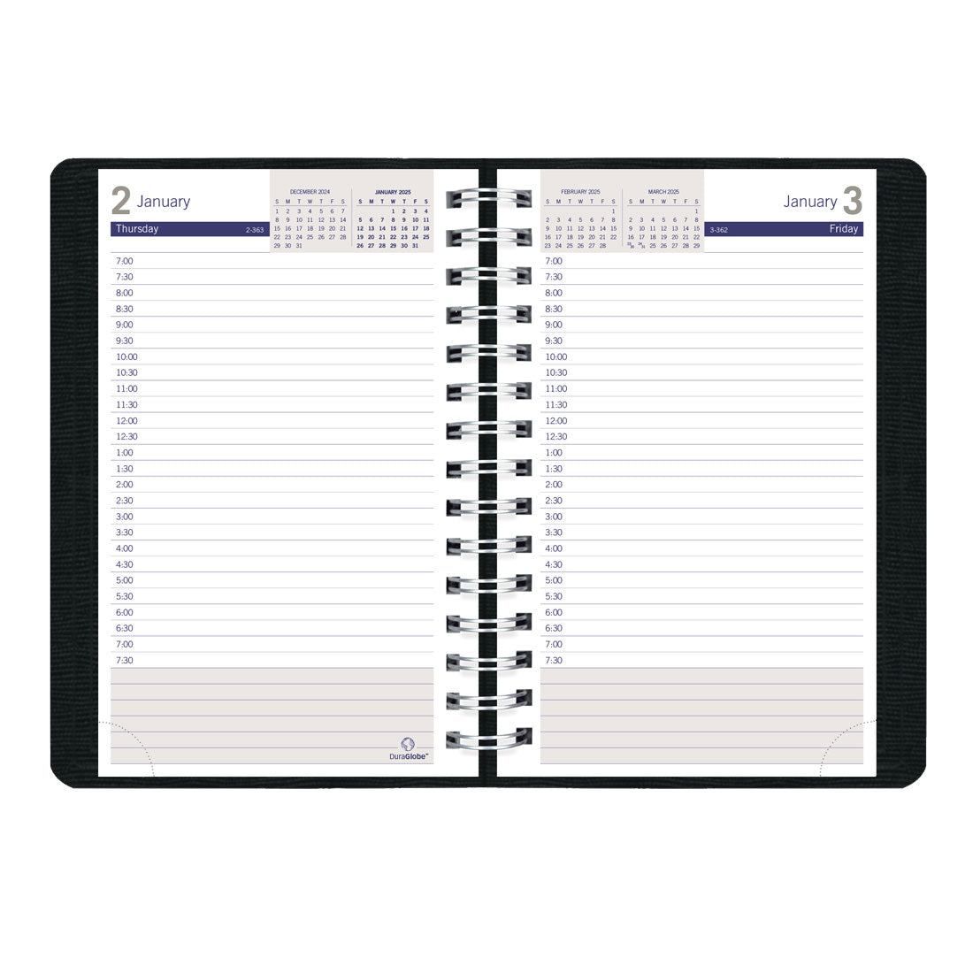 DuraGlobe™ Daily Planner 2025, English, Black, C210.21T