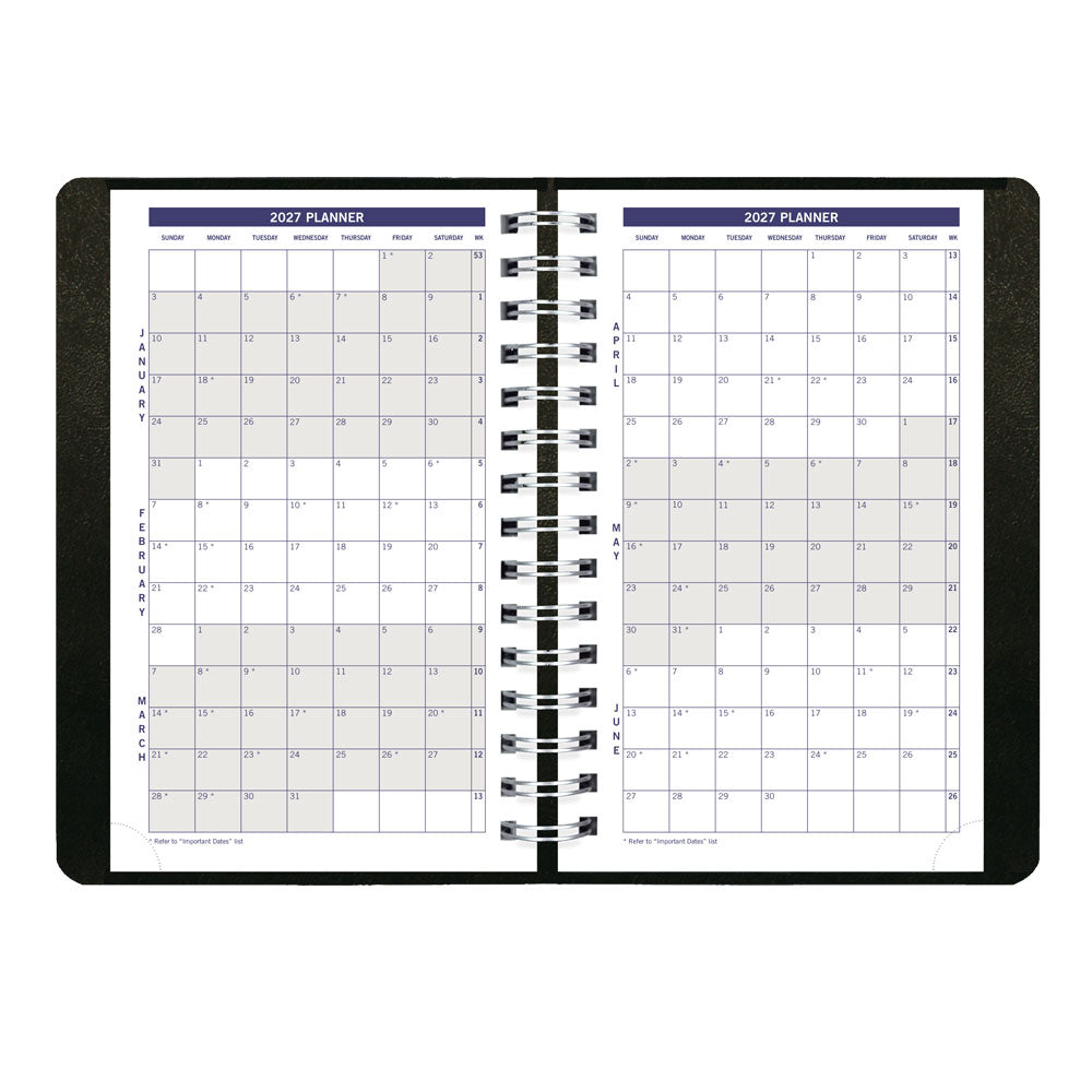 Blueline DuraGlobe™ Daily Appointment Book, 2027, Black C210.21T-27