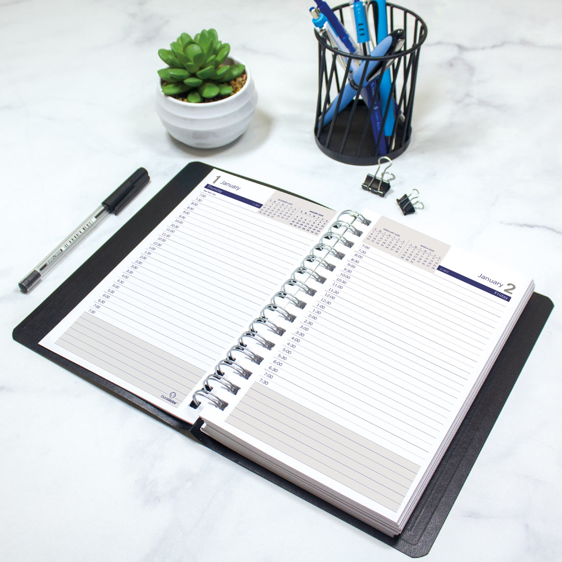 Blueline DuraGlobe™ Daily Planner, Black, 2026 C210.21T-26