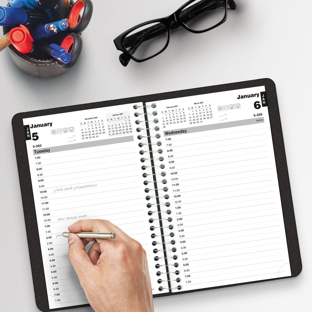 Essential Daily Appointment Book, 2027, Black C2504.81T-27 Brownline