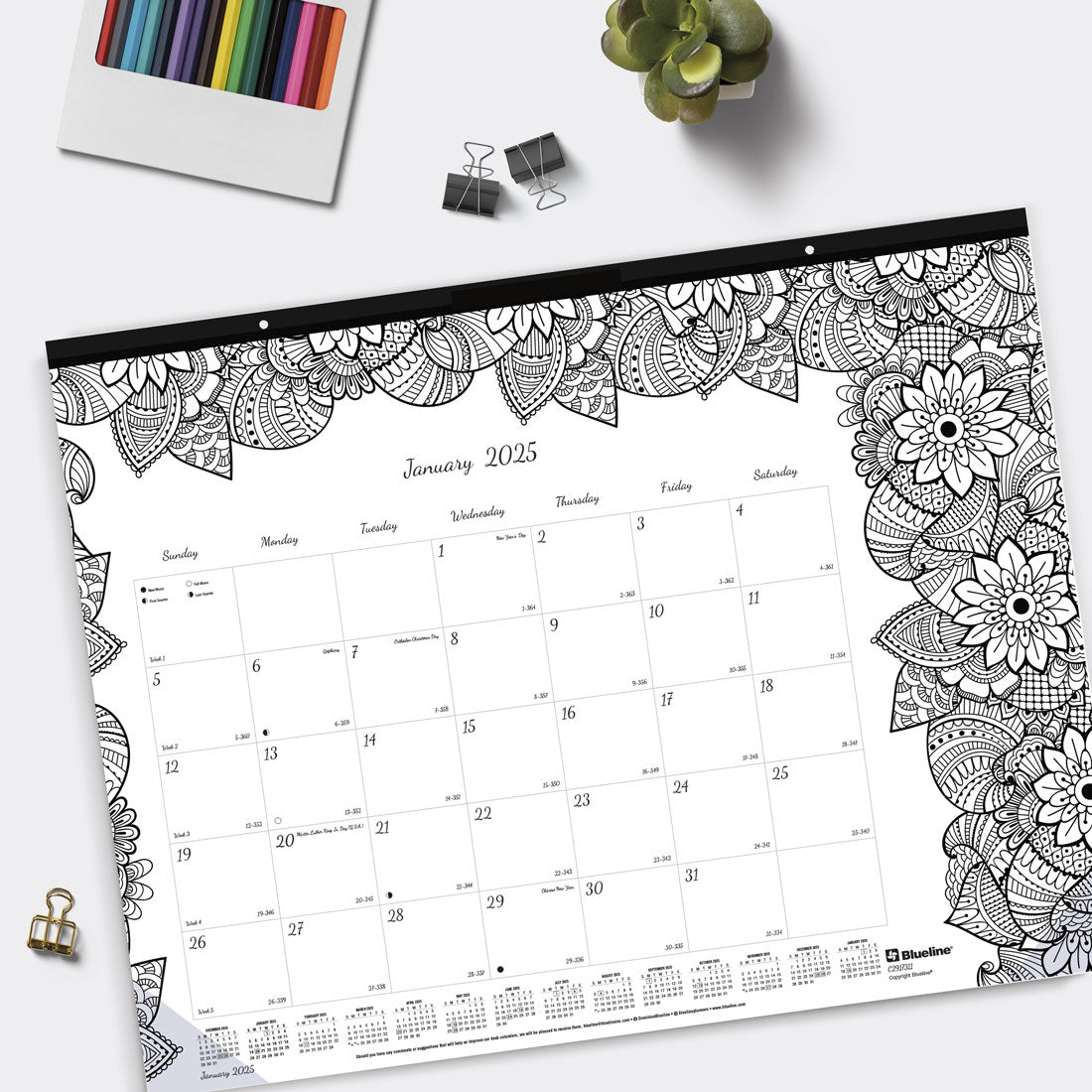 DoodlePlan™ Coloring Desk Pad 2025 (C2917311-25)