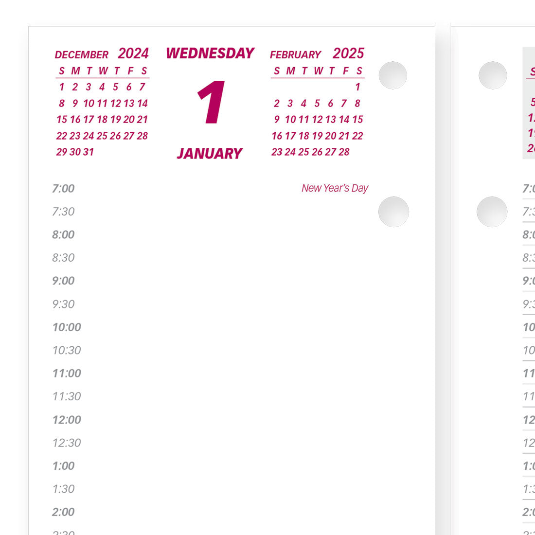 Refill 2025 for Daily Calendar Pad C2S, English, C2R