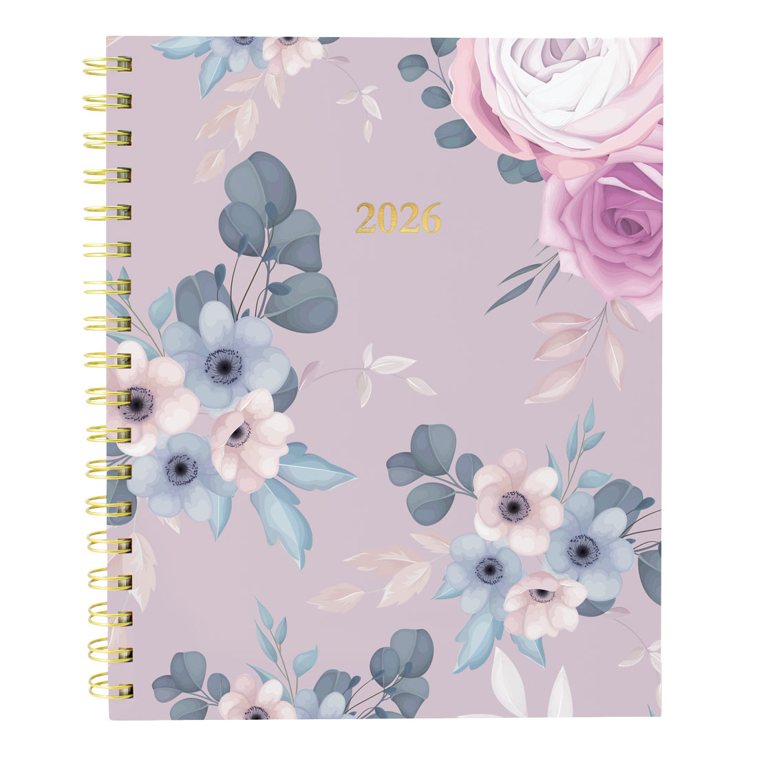 Blueline Lavender Floral Weekly/Monthly Planner 2026, Trilingual C37090B.01-26