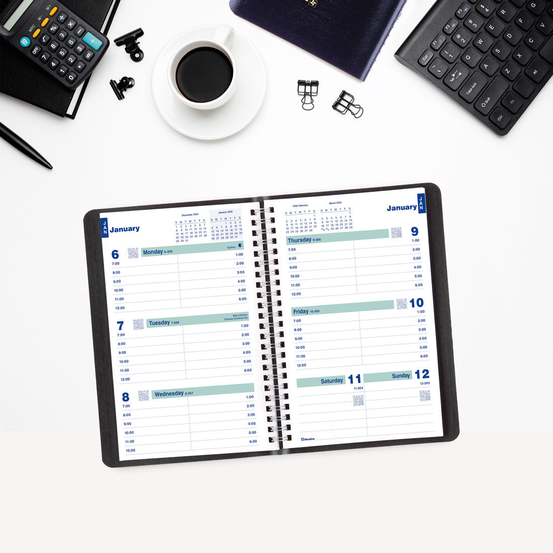 Essential  Plan & Link™ Weekly Planner 2025, English, Black (C5075.81T-25)