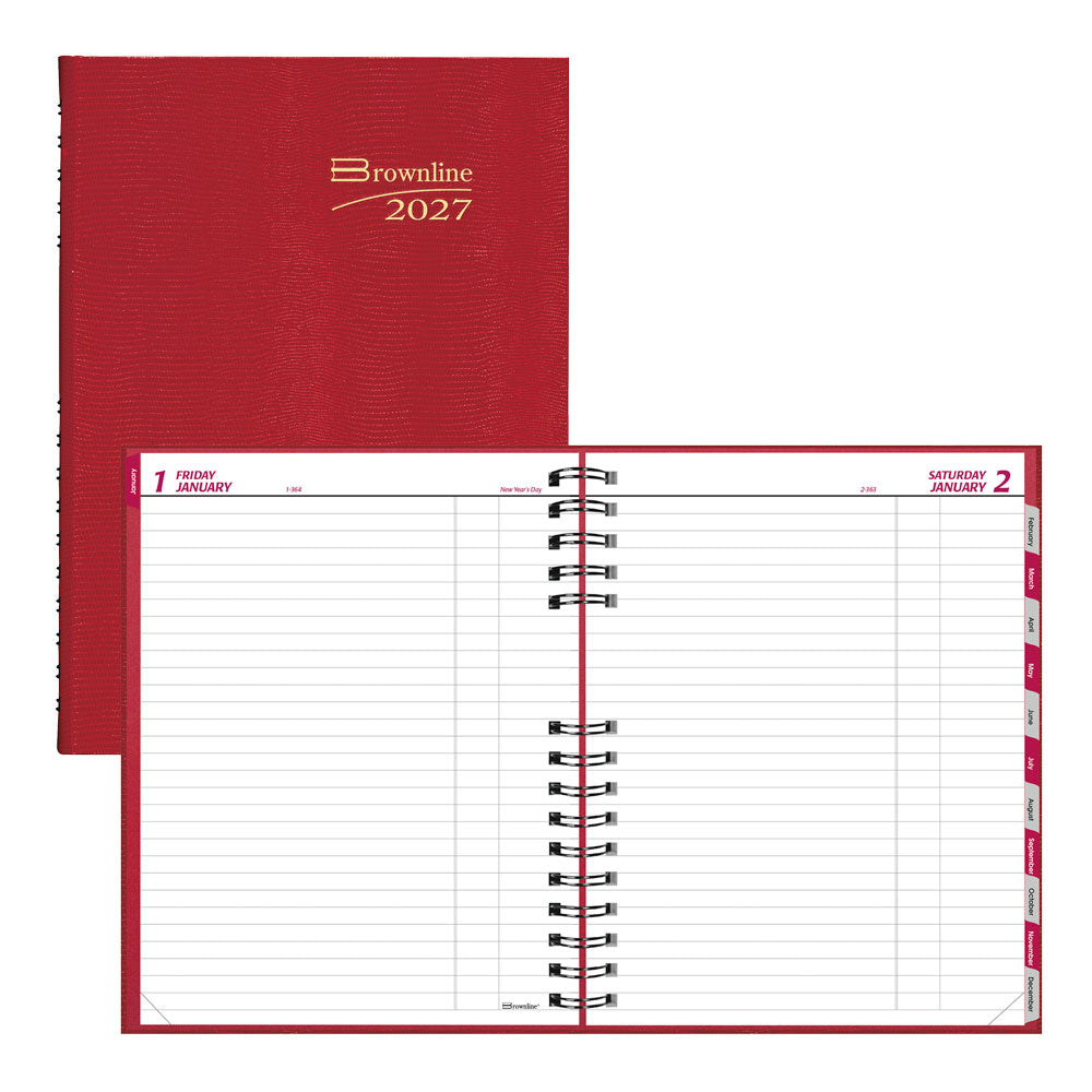 Brownline CoilPro™ Daily Untimed Planner, 2027, Bright Red C550C.RED-27