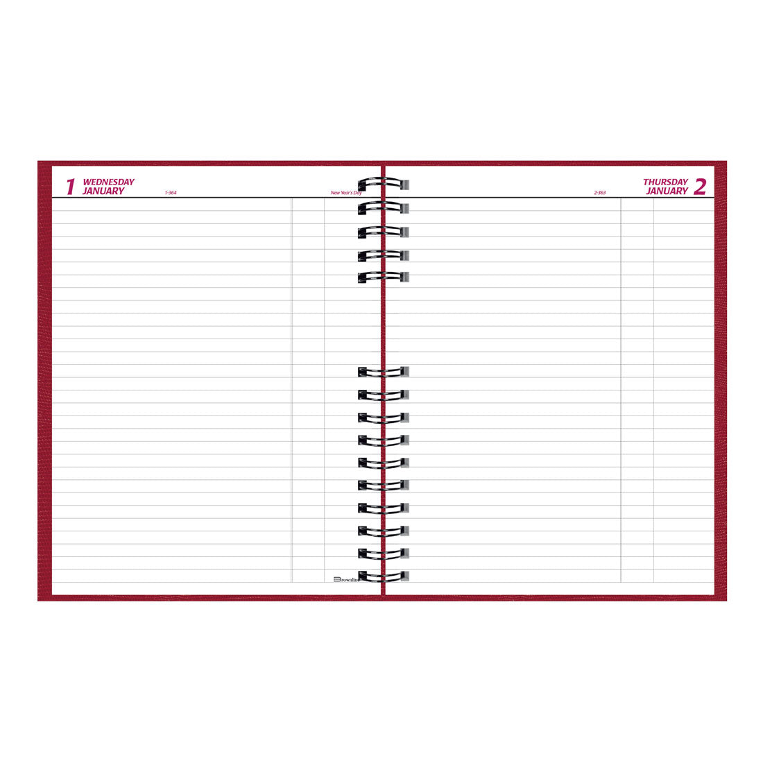 CoilPro Daily Planner 2025, English, Red, C550C.RED