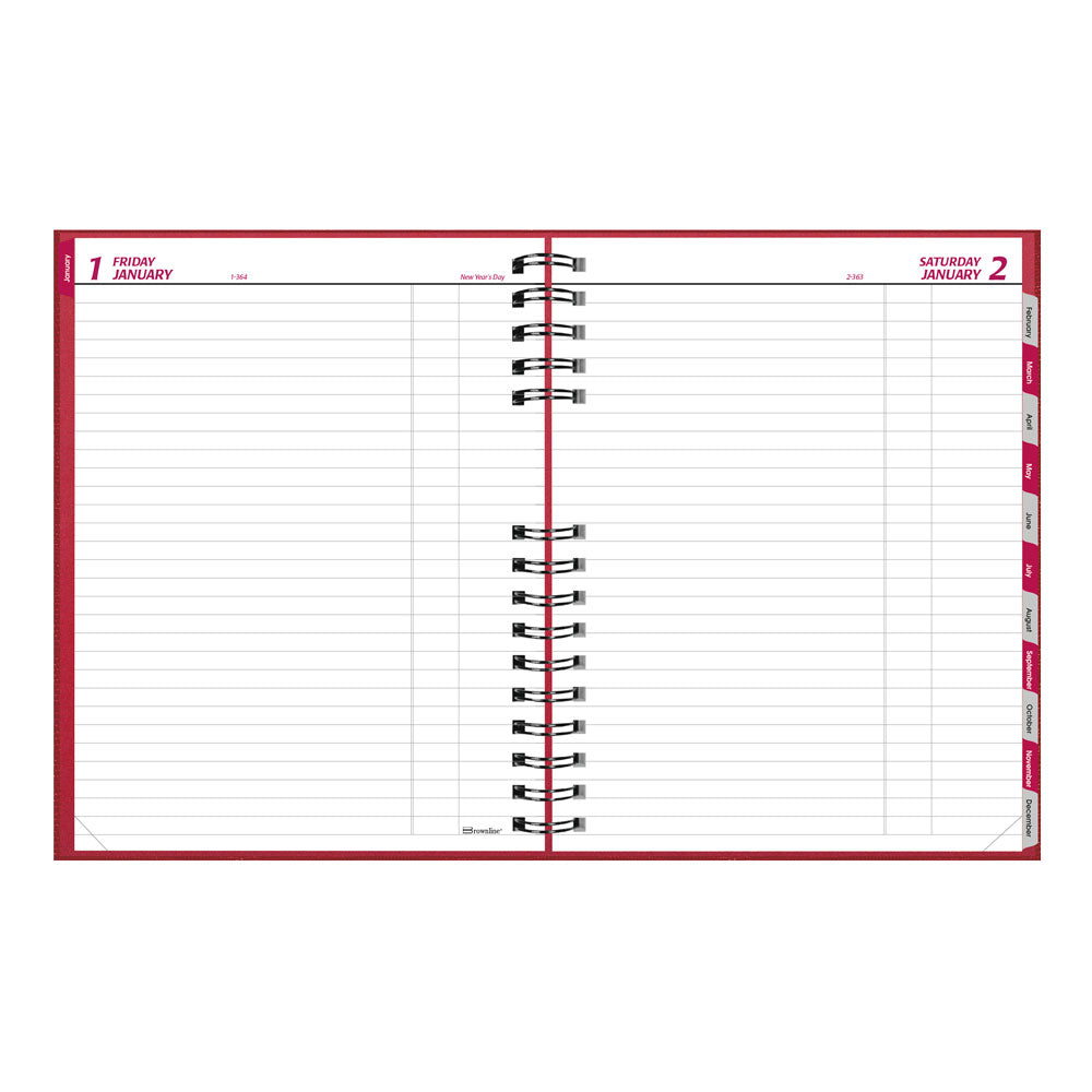 Brownline CoilPro™ Daily Untimed Planner, 2027, Bright Red C550C.RED-27