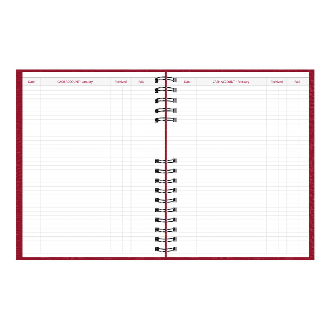 CoilPro Daily Planner 2025, English, Red, C550C.RED