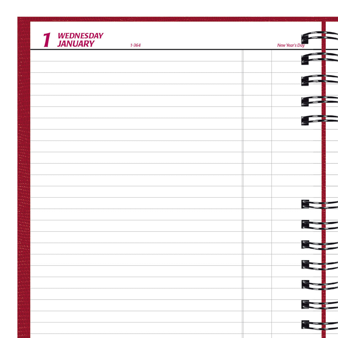 CoilPro Daily Planner 2025, English, Red, C550C.RED