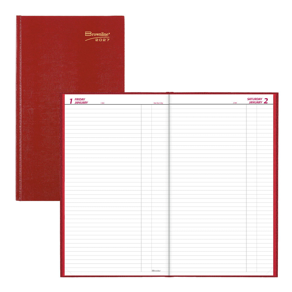 Traditional Daily Untimed Planner, 2027 Red C551.RED-27 - Brownline#color_bright-red