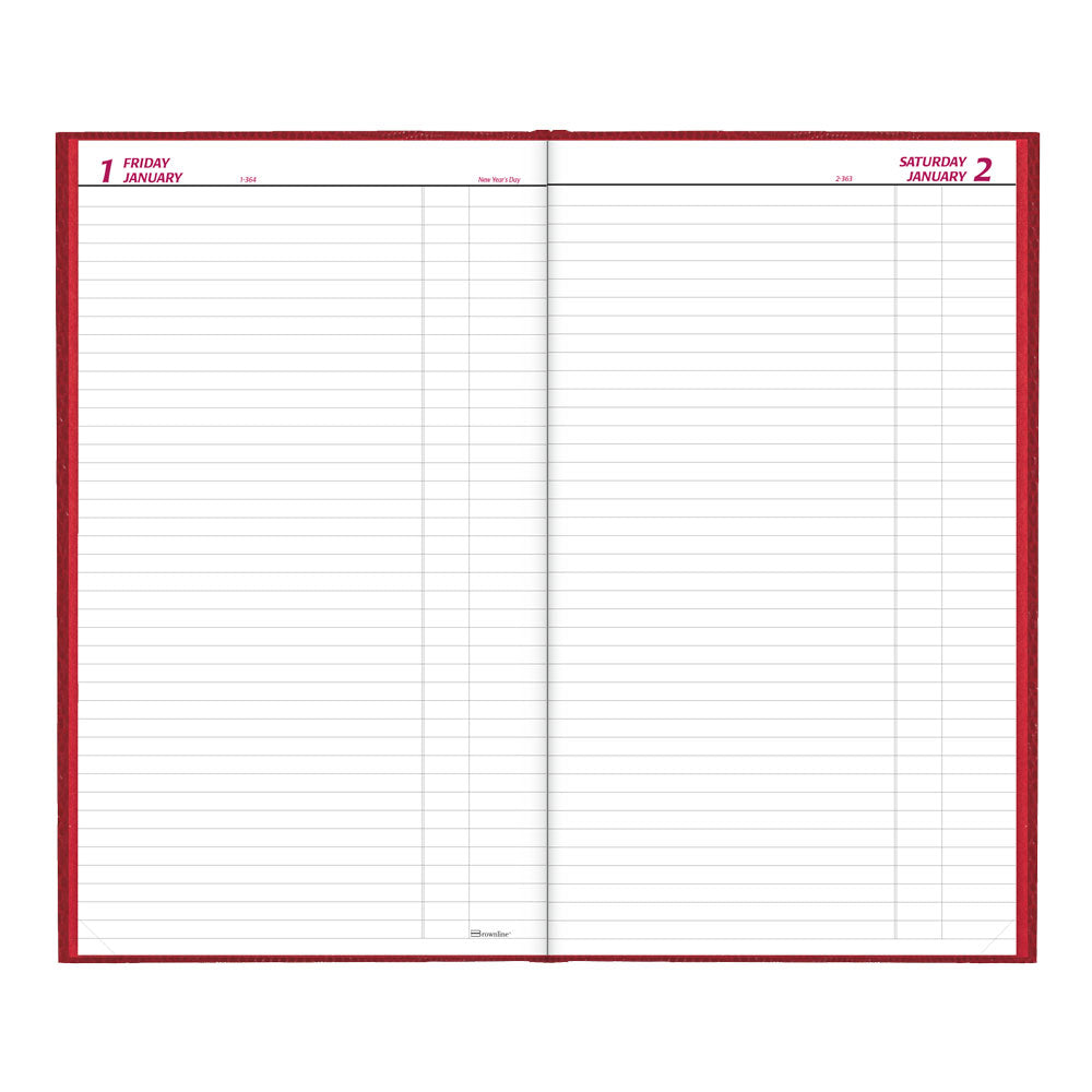 Traditional Daily Untimed Planner, 2027 Red C551.RED-27 - Brownline#color_bright-red