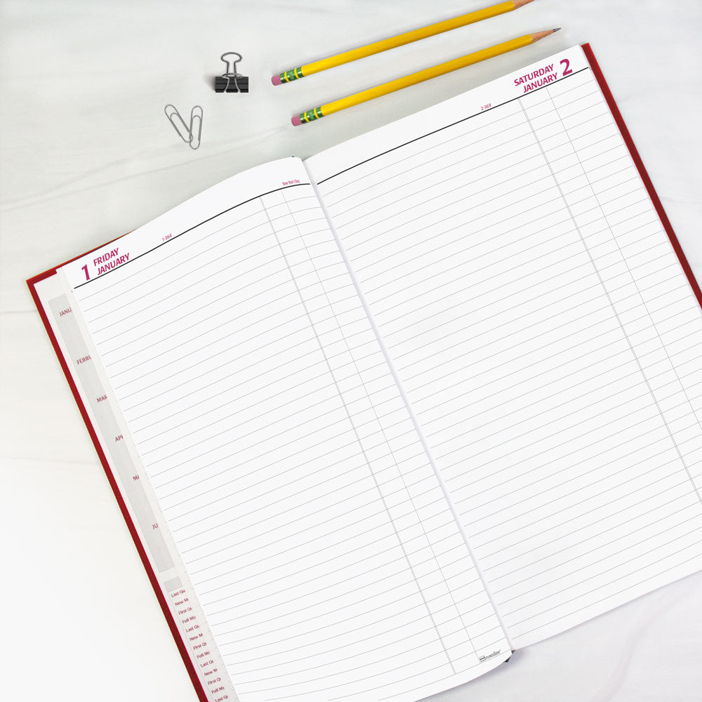 Traditional Daily Untimed Planner, 2027 Red C551.RED-27 - Brownline#color_bright-red