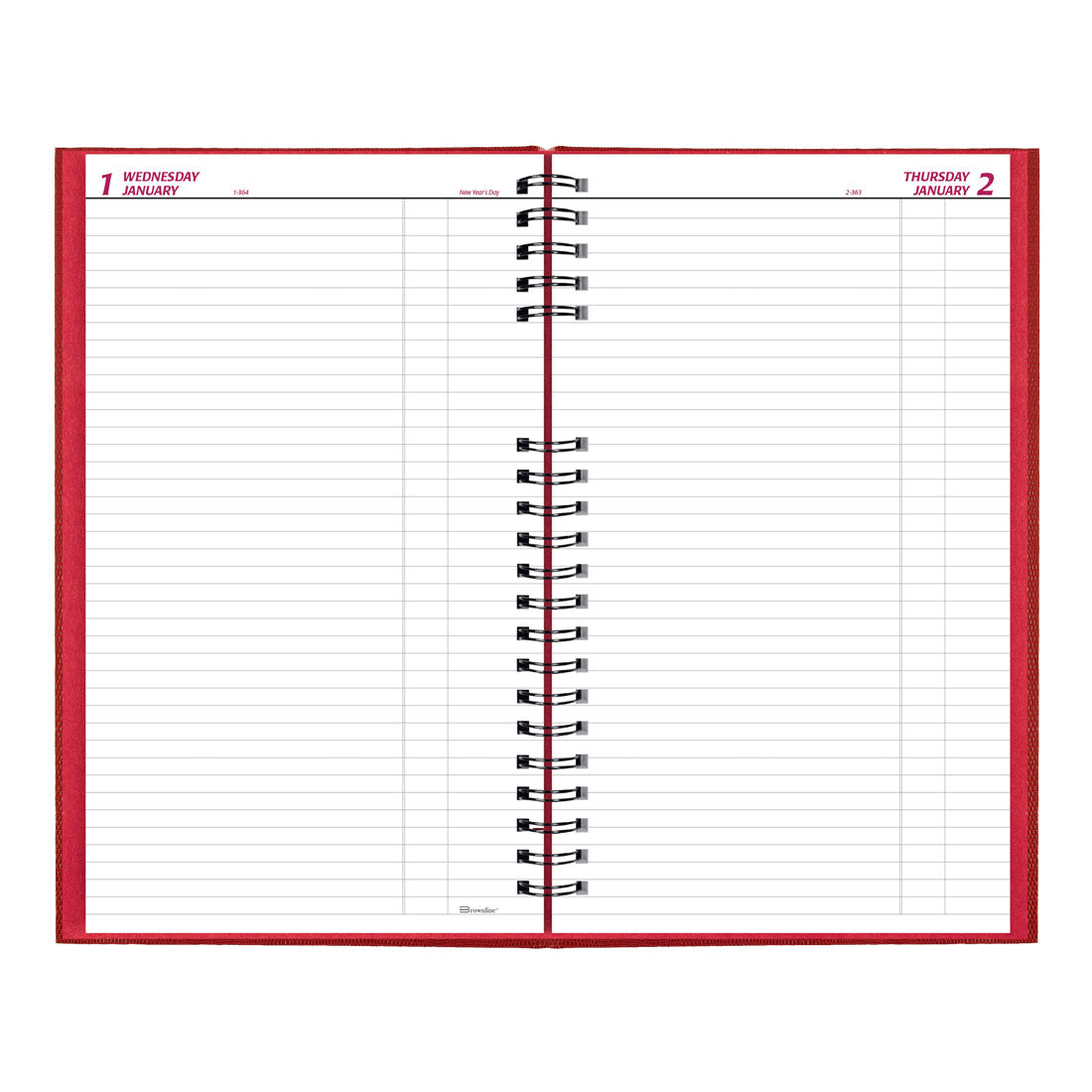 CoilPro Daily Planner 2025, English, Red, C551C.RED