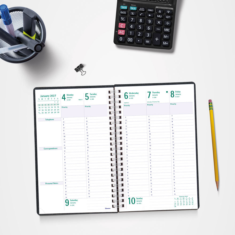 DuraFlex Weekly/Monthly Appointment Book, 2027, 13 Months Purple C5910V.86T-27 Blueline#color_purple