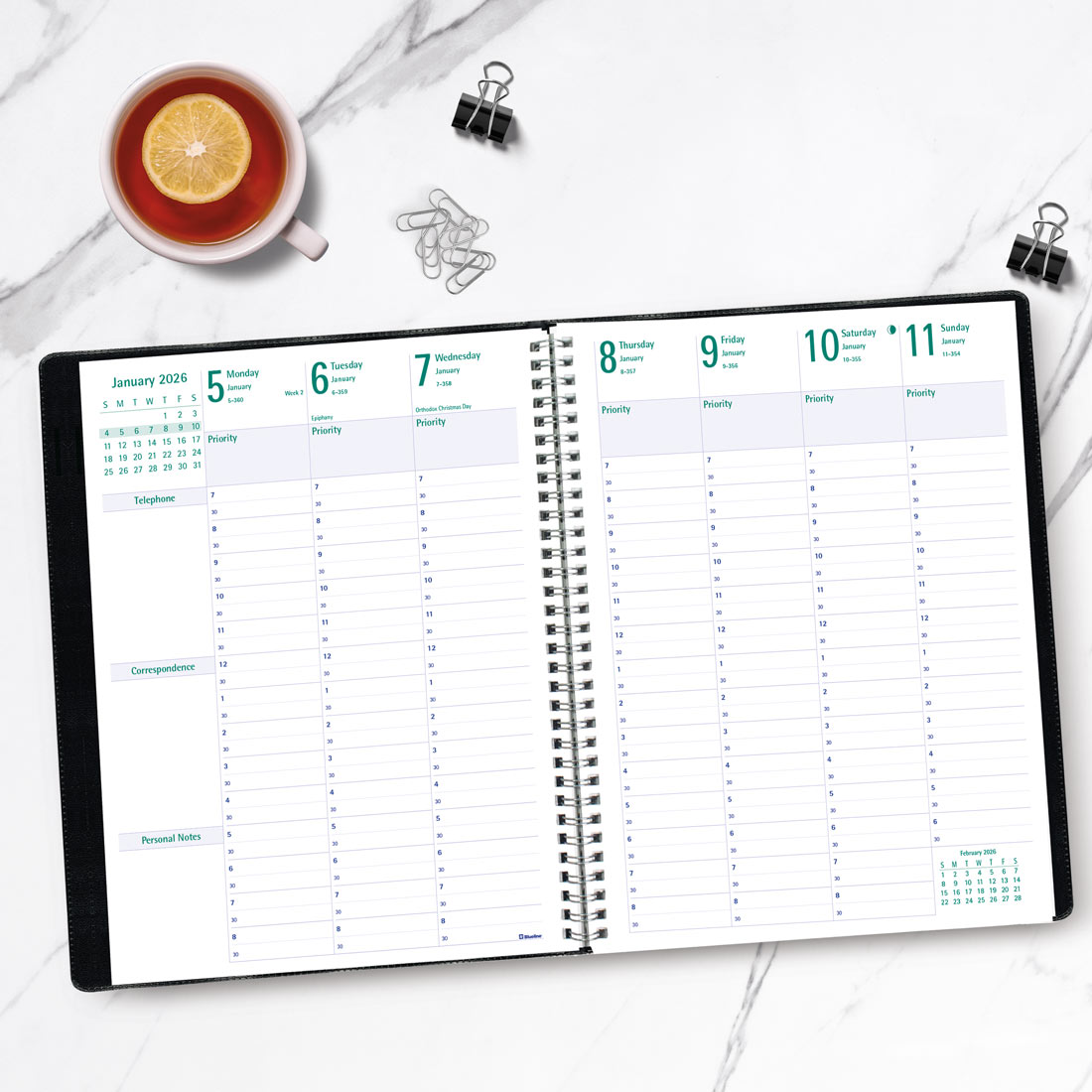 Timanager® Weekly Planner 2026, Black (C5930.81T-26)