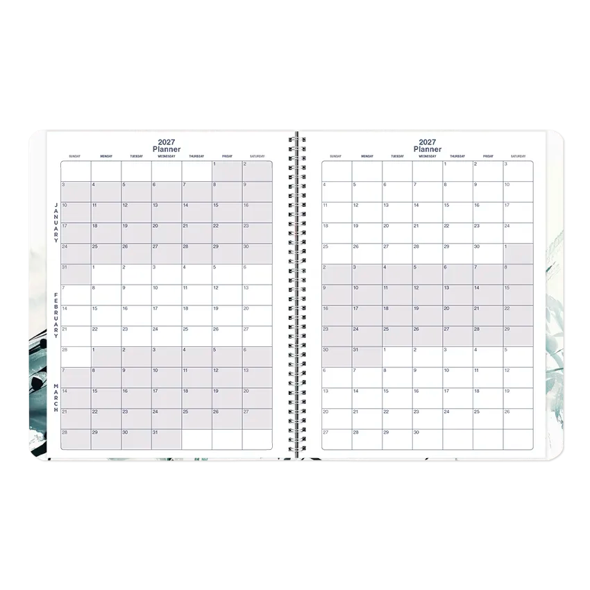 Dramatic Floral Monthly Planner, 2027, 14 Months C701G.01-27 Blueline